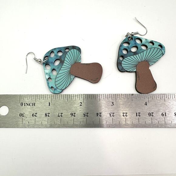 Mushroom Earrings Funky‎ Dangle Drop Earrings Novelty Quirkycore - Picture 3 of 8